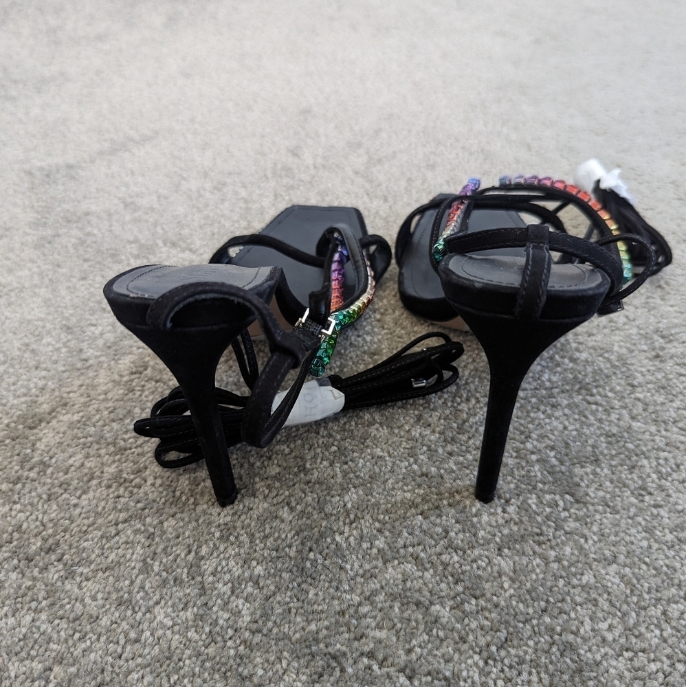 SCHUTZ Vikki Crystal Strappy Heels Sandals Size 9 - Picture 3 of 7
